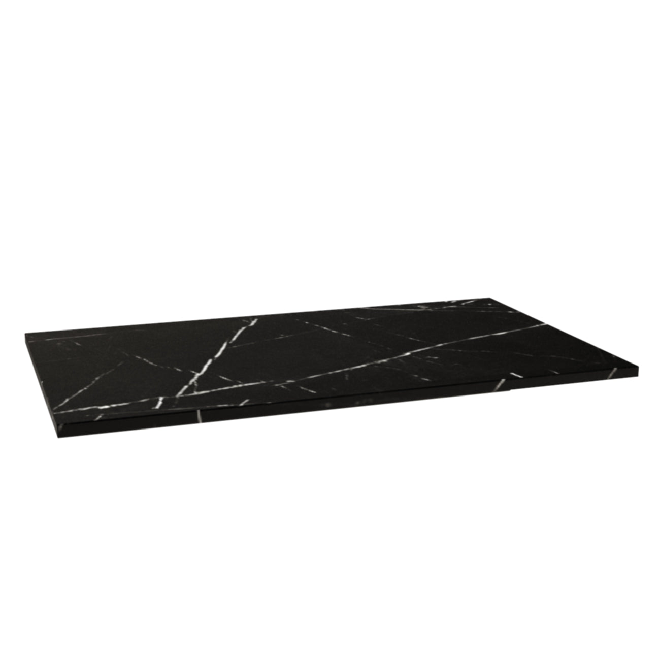 Blat de baie 90 cm Marmura Neagră Royal, decor negru cu vene albe, rezistent la umiditate și perfect pentru băi moderne și spațioase.