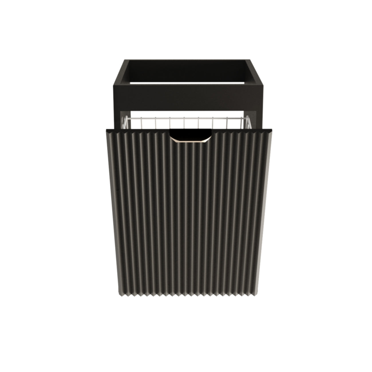Dulap de baie 40 cm cos de rufe, fronturi canelate Willy, fara blat - Negru