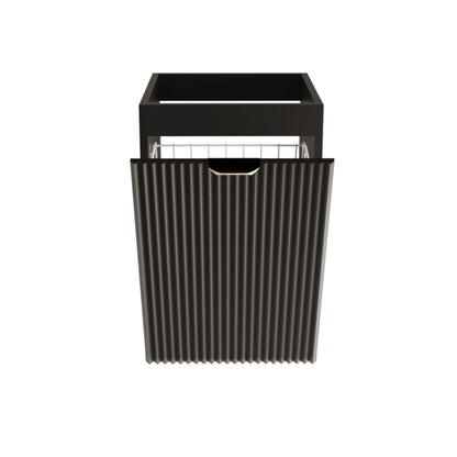 Dulap de baie 40 cm cos de rufe, fronturi canelate Willy, fara blat - Negru