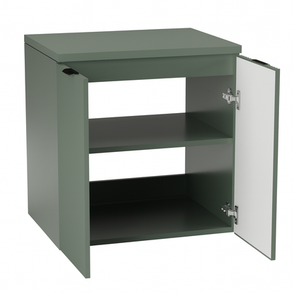 Dulap pentru lavoar 60 cm cu chiuveta, cu 2 usi, fronturi canelate Willy - Verde