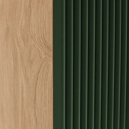 Dulap pentru lavoar 60 cm cu 2 usi, fronturi canelate, fara blat Willy - Verde/Nuc