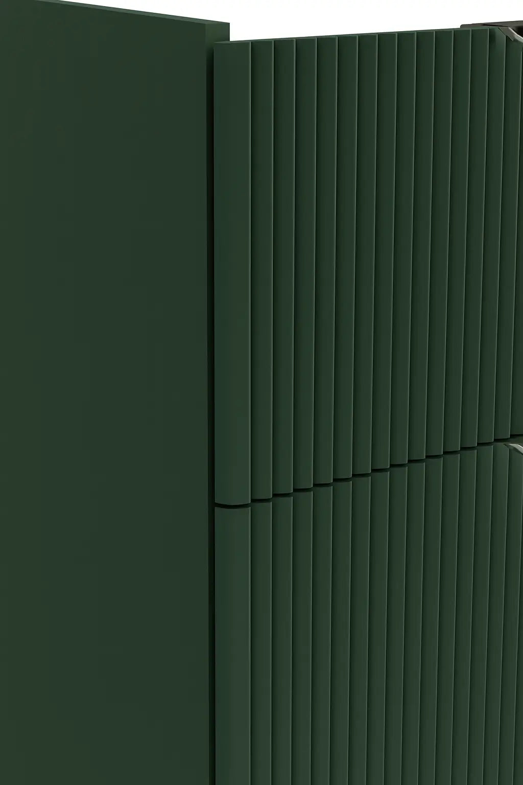 Dulap pentru lavoar 80 cm, 2 sertare, fronturi canelate, fara blat Willy - Verde