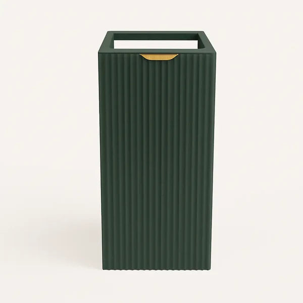 Dulap de baie 30 cm cu 1 usa, fronturi canelate, fara blat Willy - Verde