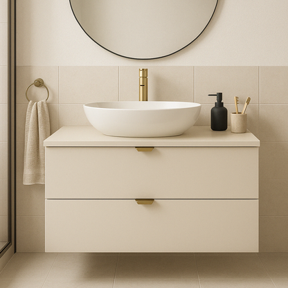 Dulap pentru lavoar 80 cm 2 sertare, fronturi netede Orio - Casmir