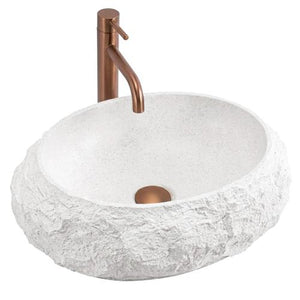 Chiuvetă de blat Mika 50 cm Ivory din piatră compozită Artificial Stone, finisaj fildeș, textură naturală și design Japandi elegant.