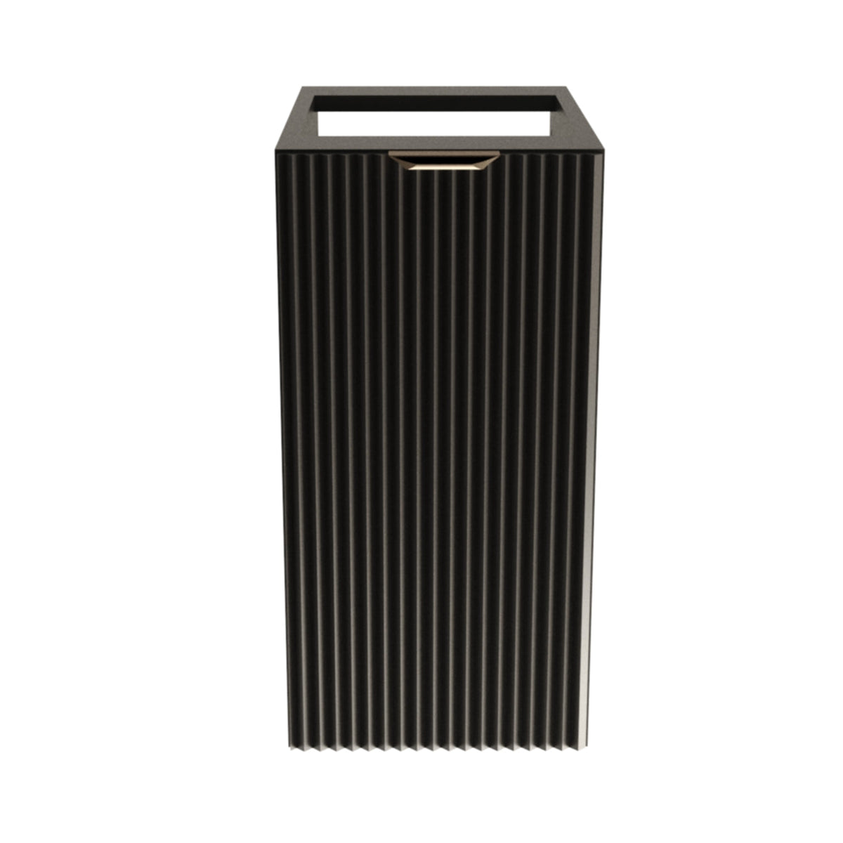 Dulap de baie 30 cm cu 1 usa, fronturi canelate, fara blat Willy - Negru
