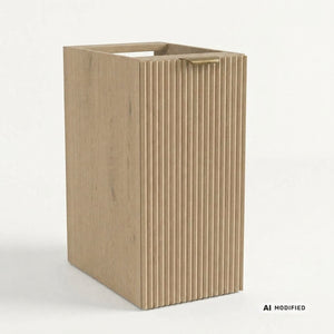 Dulap de baie Willy 30 cm cu 1 usa, front canelat din MDF, polita, Stejar Cremona