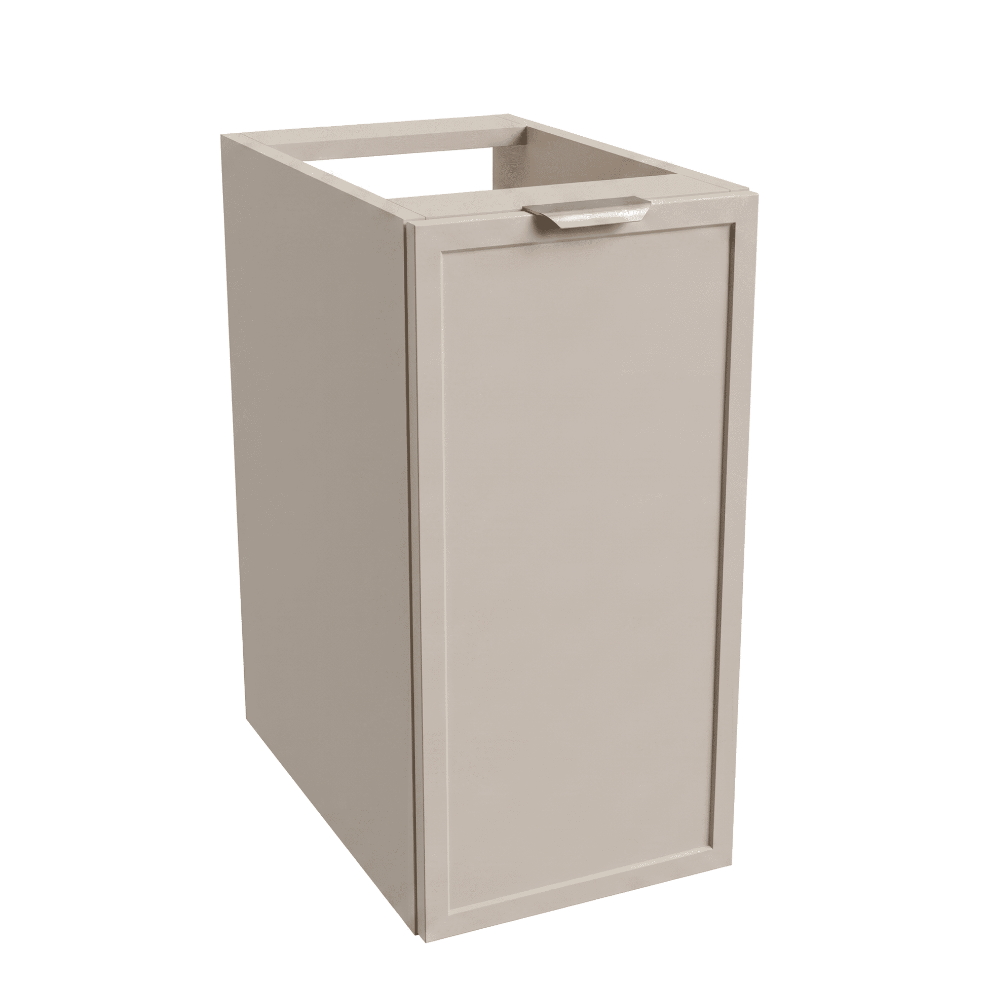 Dulap de baie Roma 30 cm Cașmir, o ușă, raft interior, fronturi cu ramă decorativă, mobilier compact modular pentru baie modernă
