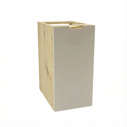 Dulap de baie Orio 30 cm cu 1 ușă, finisaj Cașmir / Stejar Artizanal, fronturi netede, design compact modern pentru baie