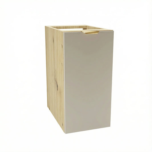 Dulap de baie Orio 30 cm cu 1 ușă, finisaj Cașmir / Stejar Artizanal, fronturi netede, design compact modern pentru baie