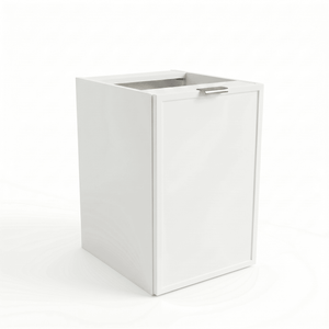 Dulap de baie Roma 40 cm Alb cu coș de rufe integrat, fronturi cu ramă decorativă, mobilier de baie compact și funcțional