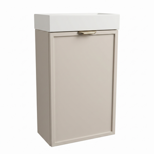 Dulap de baie Roma 40 cm Cașmir cu chiuvetă inclusă și fronturi MDF cu ramă decorativă, design compact modern și elegant.