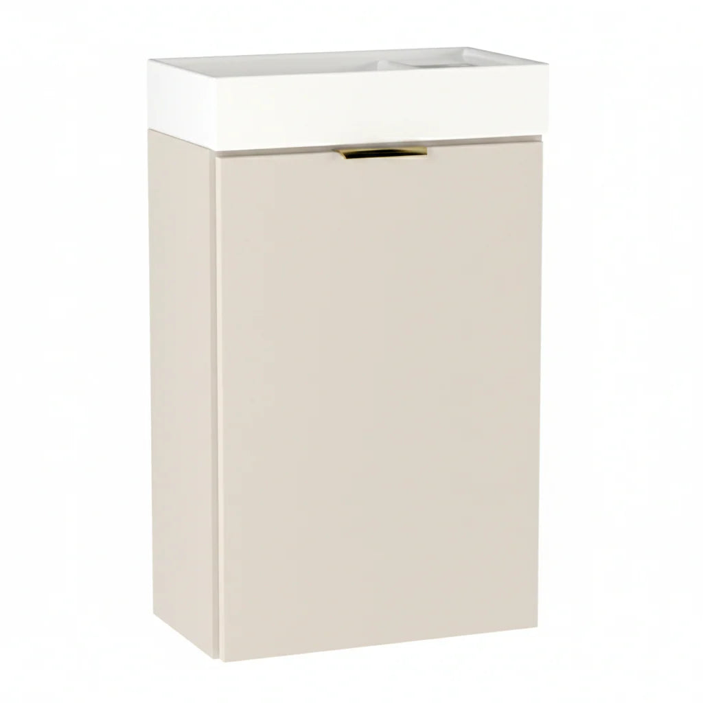 Dulap pentru lavoar Orio 40 cm Casmir cu chiuvetă ceramică, 1 ușă și design compact modern