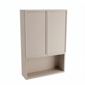 Dulap de perete deasupra toaletei Roma 60 cm Cașmir, mobilier baie suspendat cu 2 uși și raft deschis, design modern elegant