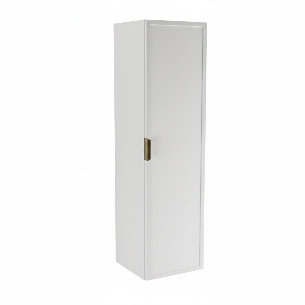 Dulap înalt de baie Roma 120 cm Alb cu rafturi interioare și fronturi MDF cu ramă decorativă, design minimalist și elegant pentru baie.