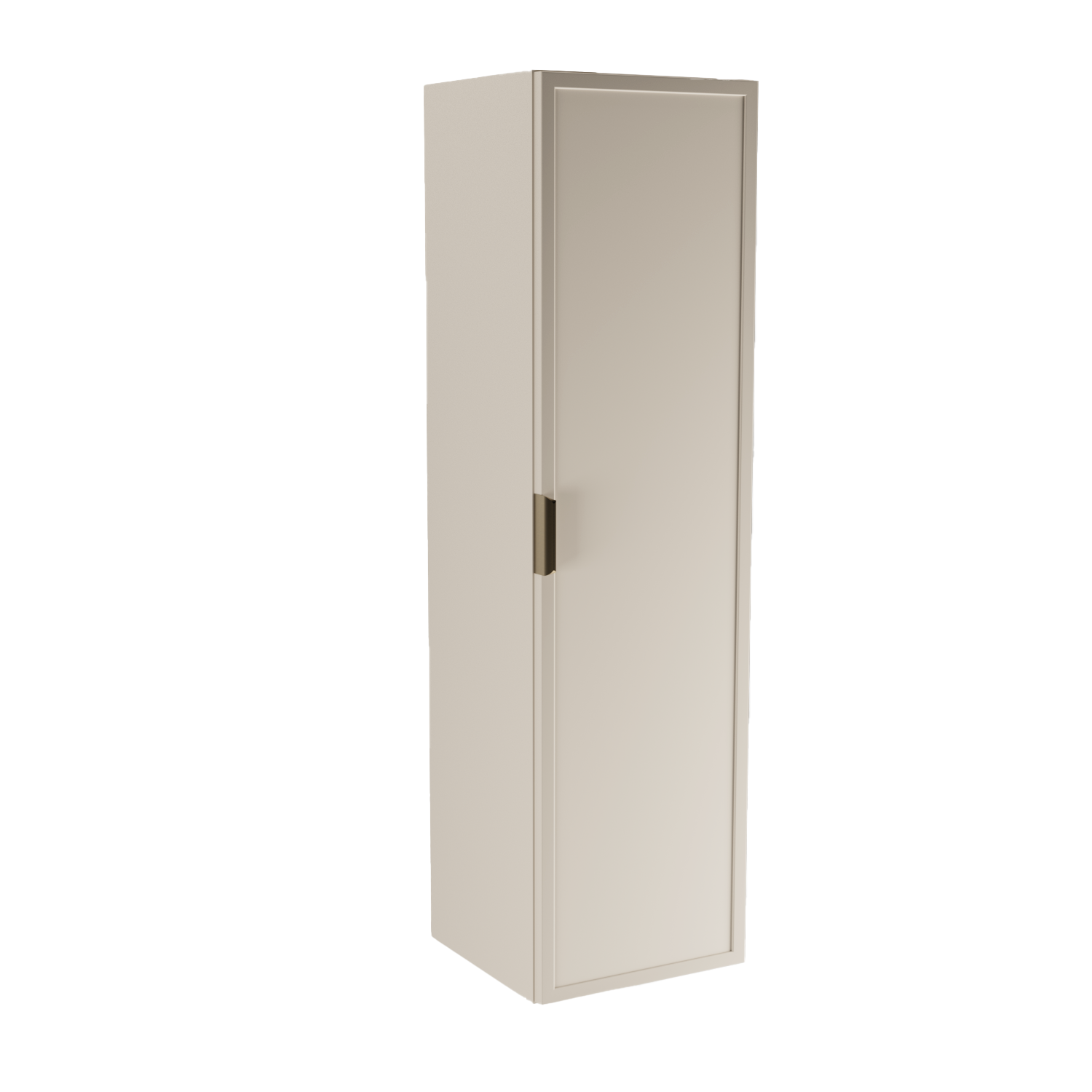 Dulap înalt de baie Roma 120 cm Cașmir cu rafturi interioare și fronturi MDF cu ramă decorativă, design vertical modern pentru organizare eficientă în baie.