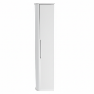 Dulap înalt pentru baie Luma 160 cm Alb, mobilier baie cu rafturi și margini rotunjite, design modern minimalist fără mânere