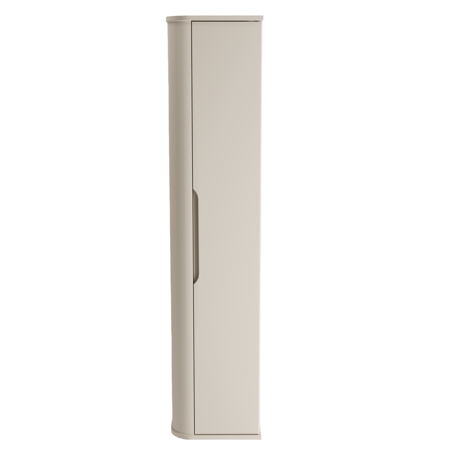 Dulap înalt pentru baie Luma 160 cm Cașmir, mobilier baie cu rafturi și margini rotunjite, design modern minimalist fără mânere