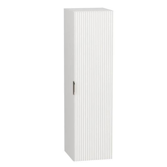 Dulap înalt pentru baie Willy 120 cm alb, fronturi canelate și design modern pentru depozitare.