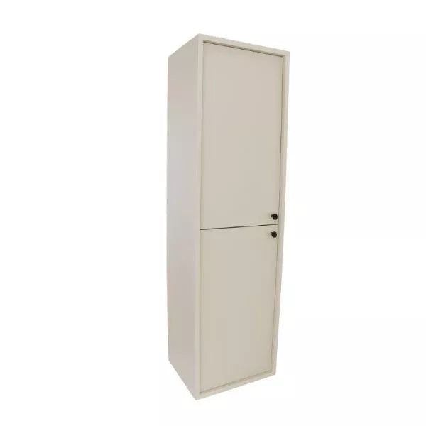 Dulap înalt pentru baie Belino 120 cm cu fronturi netede și 2 uși, finisaj Casmir, oferă depozitare amplă și un aspect modern, cald și sofisticat.