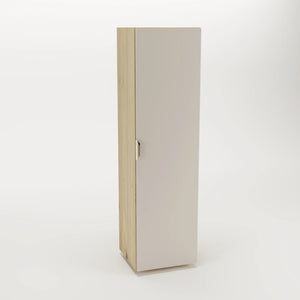 Dulap înalt pentru baie Orio 120 cm Casmir/Stejar Artisan cu o ușă și rafturi interioare, design modern și compact, ideal pentru băi elegante și funcționale.