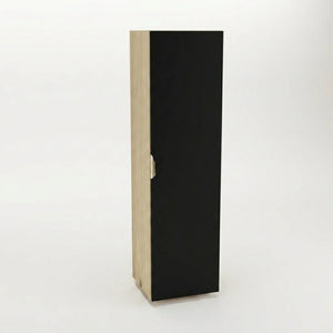 Dulap înalt de baie Orio 120 cm Negru/Stejar Artizanal, cu 4 rafturi și fronturi netede. Design modern, elegant și spațiu generos de depozitare.