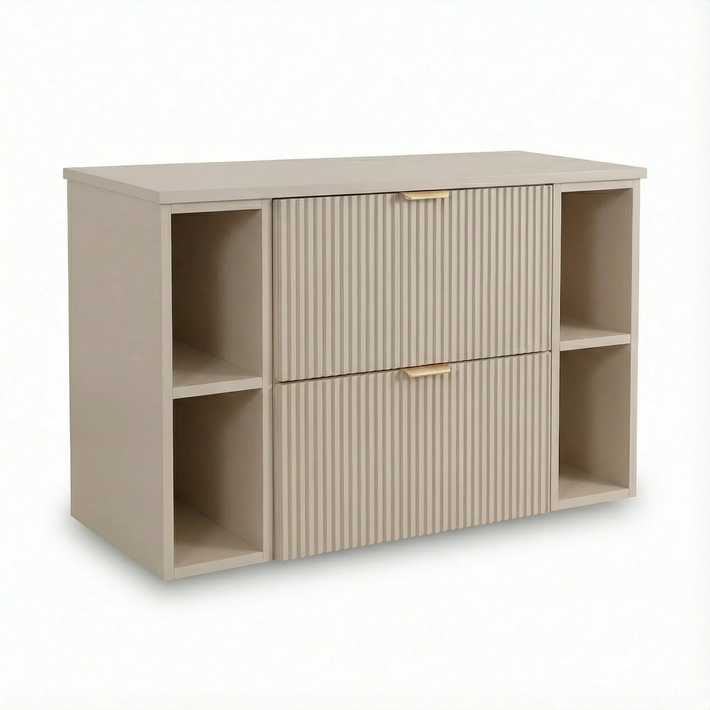 Dulap pentru lavoar Willy 100 cm Casmir cu 2 sertare, 2 rafturi laterale și blat, mobilier modern de baie cu design elegant
