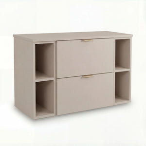Dulap pentru lavoar Orio 100 cm Casmir cu 2 rafturi laterale, fronturi netede. Design modern, elegant și spațiu practic de depozitare pentru baie.