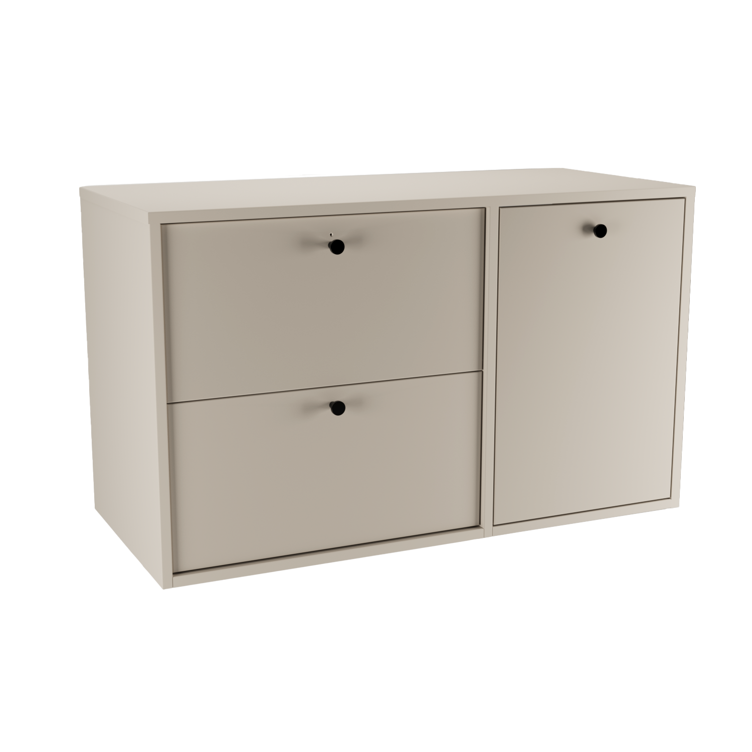 Dulap Belino 100 cm Casmir cu coș de rufe integrat și blat de 100 cm, ideal pentru băi moderne și elegante.