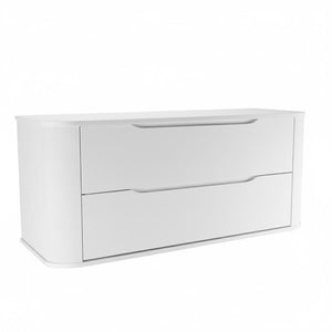 Dulap pentru lavoar Luma 120 cm Alb, 2 sertare, mobilier baie modern cu margini rotunjite și design minimalist fără mânere