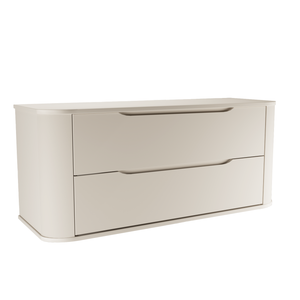 Dulap pentru lavoar Luma 120 cm Cașmir, 2 sertare, mobilier baie modern cu margini rotunjite și design minimalist fără mânere