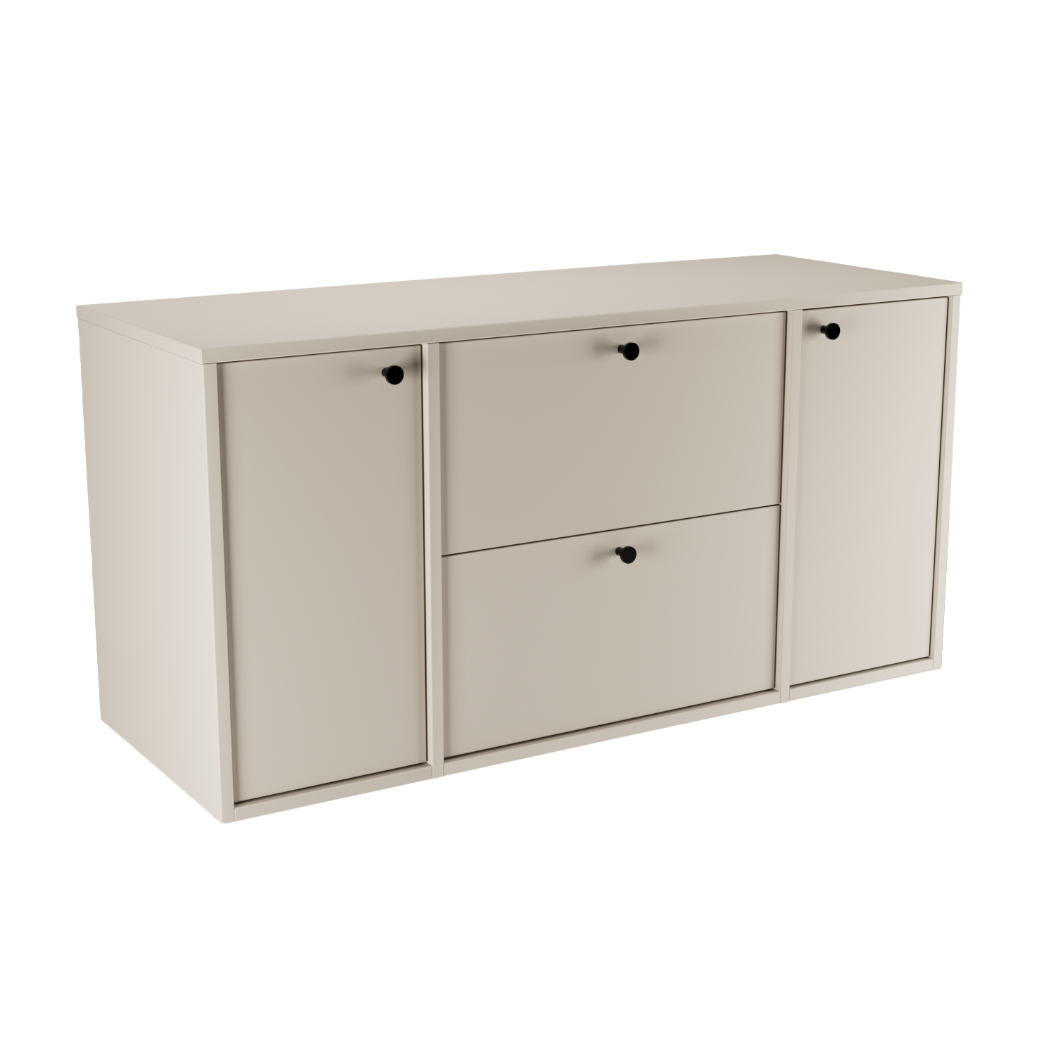 Dulap pentru lavoar Belino 120 cm Cășmir cu 2 sertare SOFT-CLOSE, 2 uși și blat continuu, design modern pentru baie.