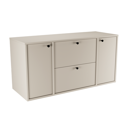 Dulap pentru lavoar Belino 120 cm Cășmir cu 2 sertare SOFT-CLOSE, 2 uși și blat continuu, design modern pentru baie.