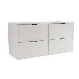 Dulap pentru lavoar Roma 120 cm Alb, 4 sertare, fronturi cu ramă decorativă, design minimalist și luminos pentru baie modernă