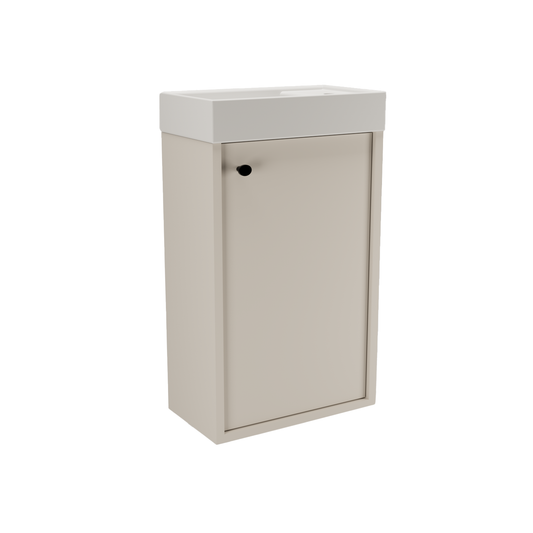 Dulap Belino 40 cm cu chiuvetă ceramică, Casmir, design modern și compact, ideal pentru băi mici, minimaliste sau WC-uri pentru oaspeți.