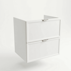 Dulap pentru lavoar Roma 60 cm Alb, 2 sertare, fronturi cu ramă decorativă, design modern și modular pentru baie.