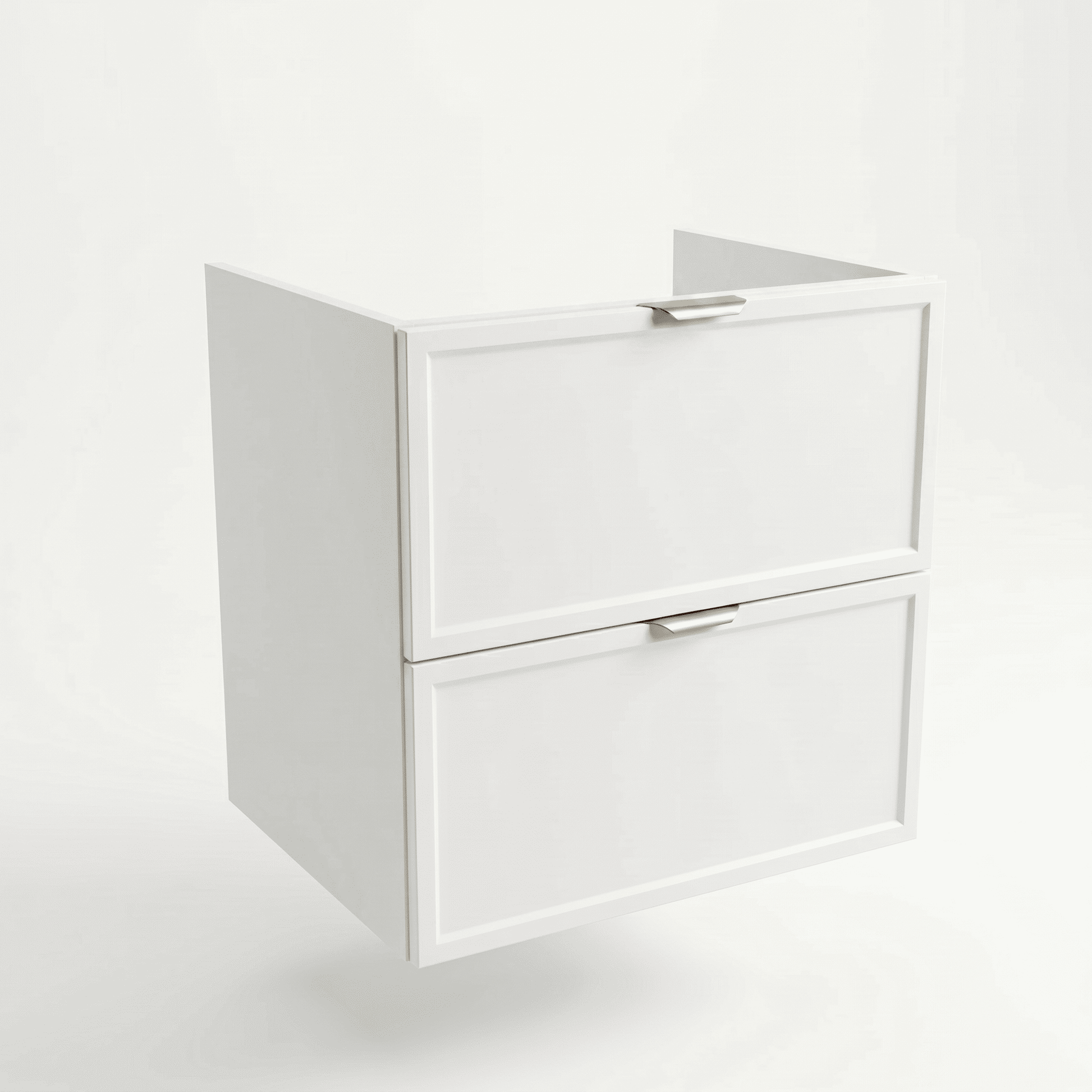 Dulap pentru lavoar Roma 60 cm Alb, 2 sertare, fronturi cu ramă decorativă, design modern și modular pentru baie.