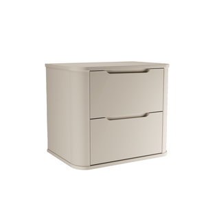 Dulap pentru lavoar Luma 60 cm, finisaj Casmir mat, cu 2 sertare, margini rotunjite, design modern fără mânere și sistem Soft Close.