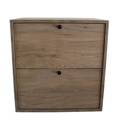 Dulap pentru lavoar Belino 60 cm Nuc închis, mobilier baie compact cu 2 sertare Soft Close, fronturi netede și blat inclus pentru lavoar