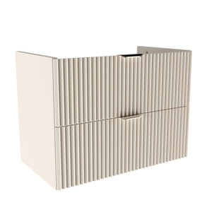 Dulap pentru lavoar Willy 80 cm Casmir cu 2 sertare, fronturi canelate, fără blat, mobilier de baie modern