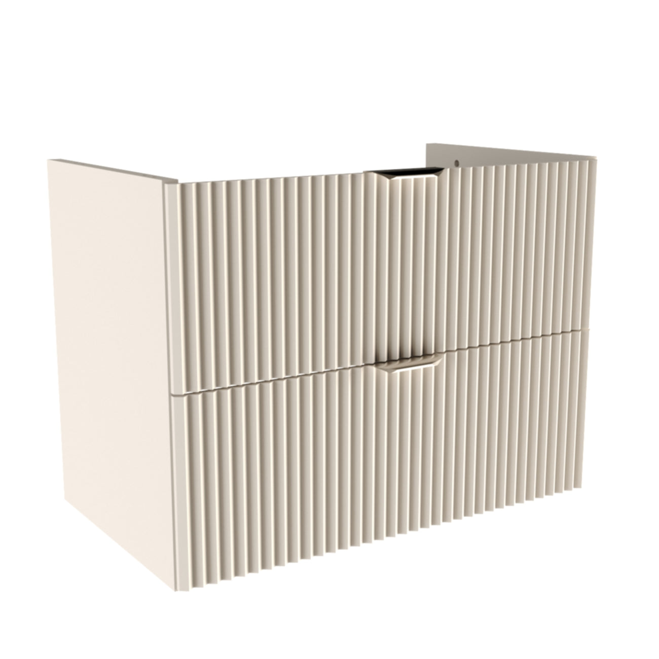 Dulap pentru lavoar Willy 80 cm Casmir cu 2 sertare, fronturi canelate, fără blat, mobilier de baie modern