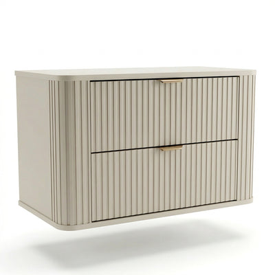 Dulap pentru lavoar 80 cm, 2 sertare, fronturi canelate, rotunjit Selvea - Casmir