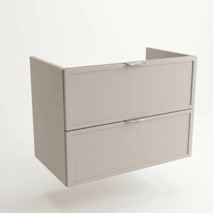 Dulap pentru lavoar Roma 80 cm Cașmir, 2 sertare, fronturi cu ramă decorativă, mobilier baie modern fără blat