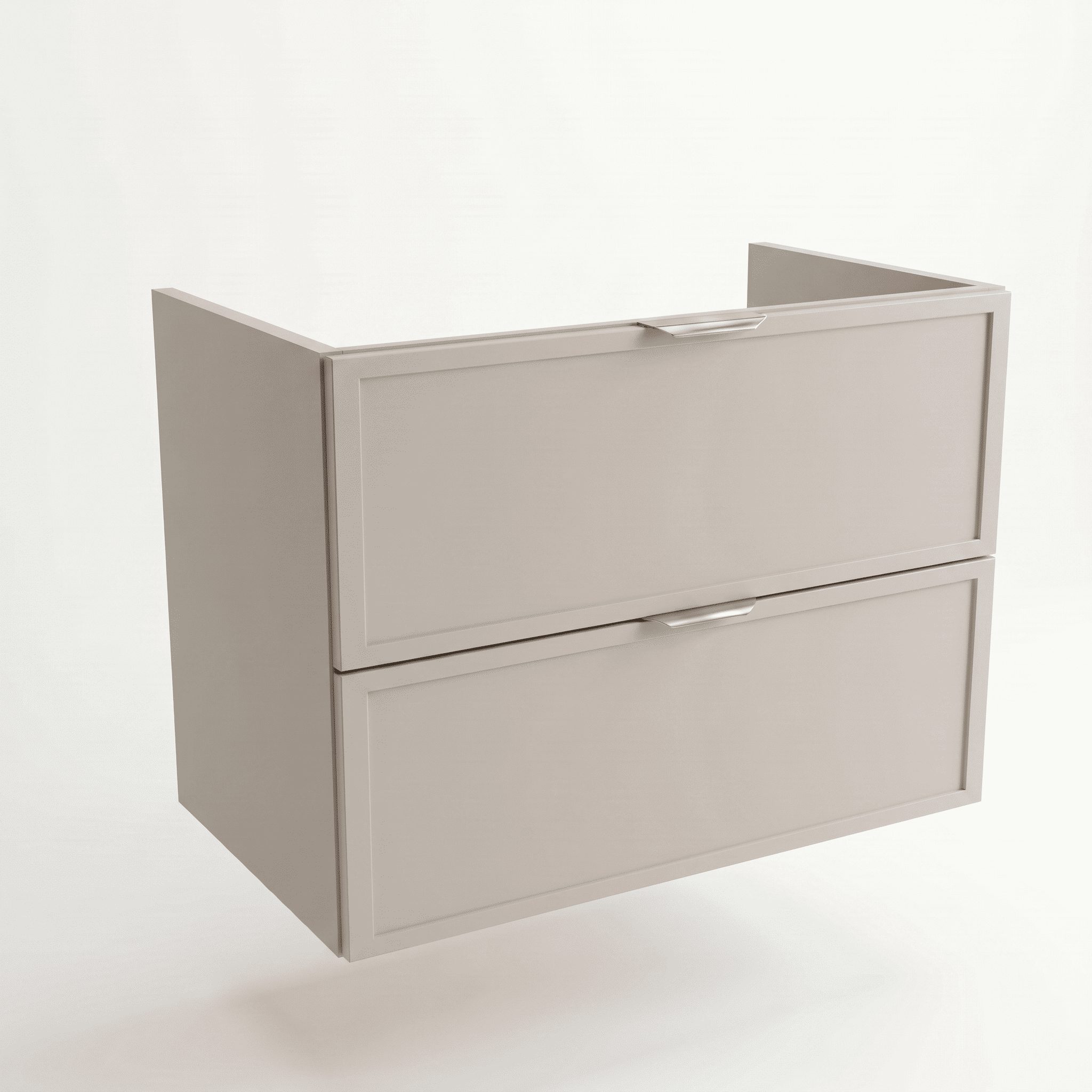 Dulap pentru lavoar Roma 80 cm Cașmir, 2 sertare, fronturi cu ramă decorativă, mobilier baie modern fără blat