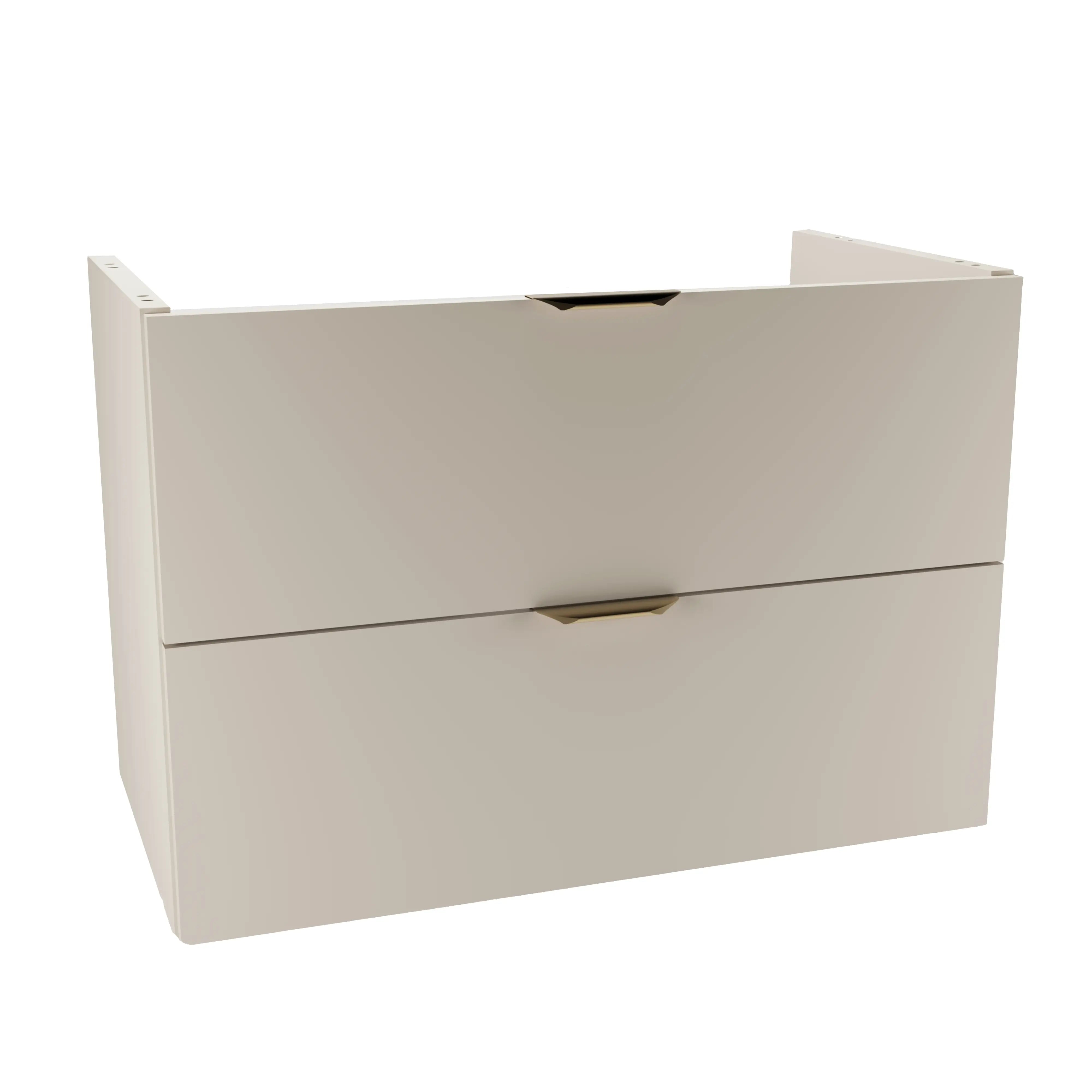 Dulap pentru lavoar Orio 80 cm Cașmir, mobilier baie cu 2 sertare Soft Close, fronturi netede și design minimalist, fără blat