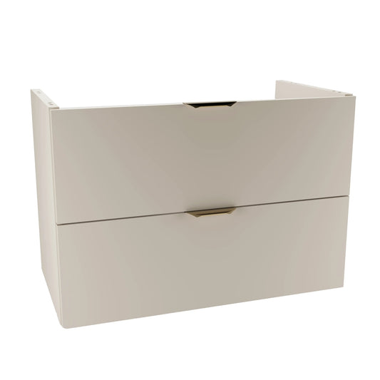 Dulap pentru lavoar Orio 80 cm Cașmir, mobilier baie cu 2 sertare Soft Close, fronturi netede și design minimalist, fără blat