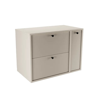 Dulap pentru lavoar Belino 80 cm, Casmir, cu raft lateral închis și sertare Soft-Close, design modern pentru baie.