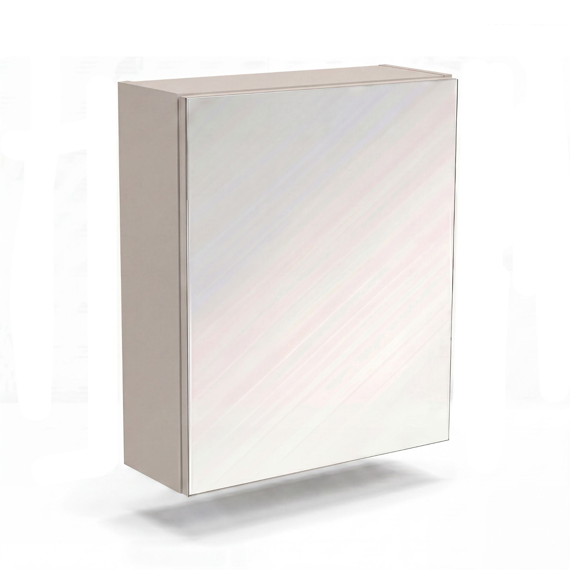 Dulap suspendat cu oglindă pentru baie, 60 cm, finisaj Cașmir, cu 1 ușă, rafturi interioare și design elegant.