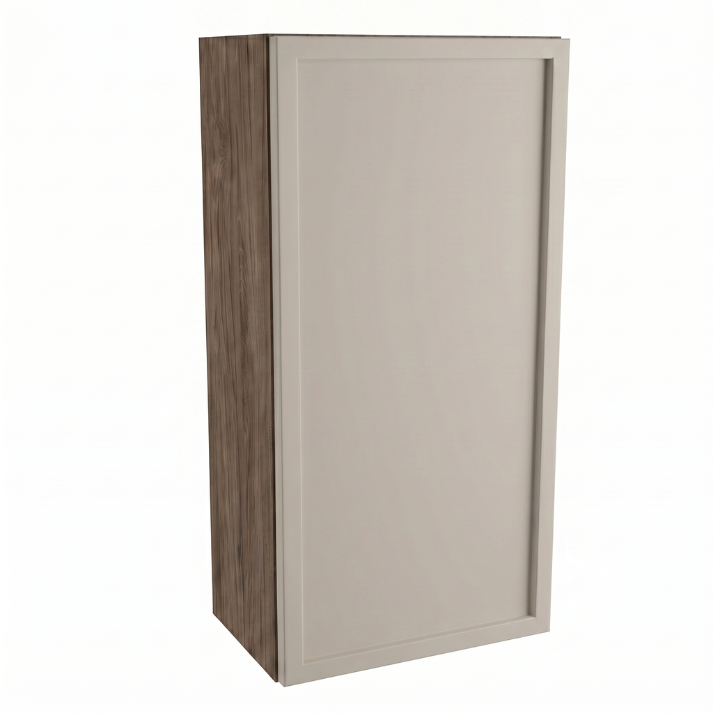 Dulap suspendat pentru baie Roma 30 cm Cașmir/Nuc închis, 1 ușă, mobilier baie compact modern cu design contrast elegant
