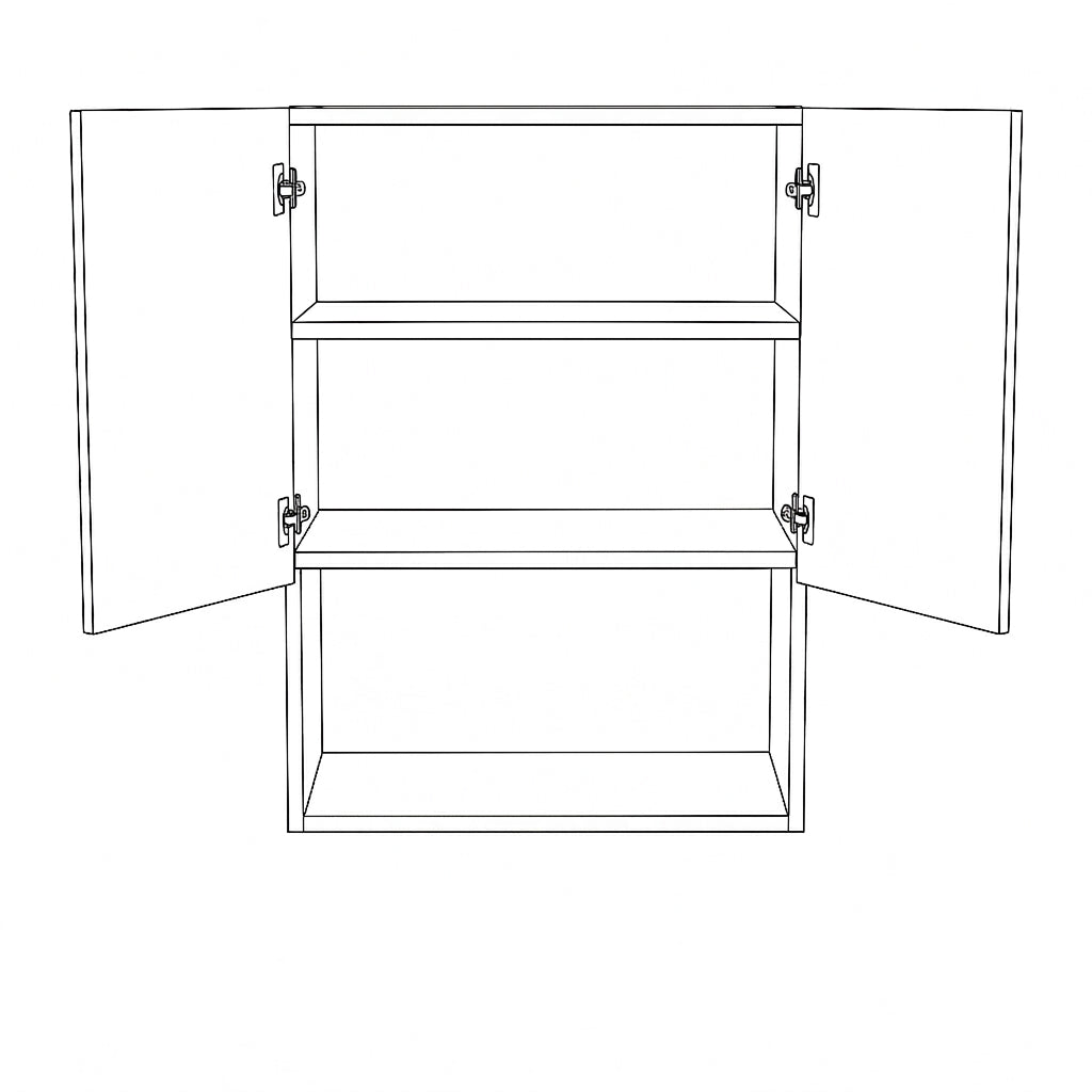 Dulap de perete deasupra toaletei 60 cm suspendat, fronturi canelate Willy - Stejar Cremona